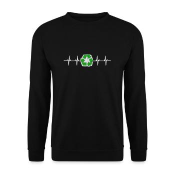 Recycle Reuse Renew Rethink Wind Turbine - Wind - Unisex Sweatshirt - black - Front - Alina (178cm) & Michal (187cm)