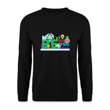 Recycle Reuse Renew Rethink Wind Turbine - Wind - Unisex Sweatshirt - black - Front - Alina (178cm) & Michal (187cm)