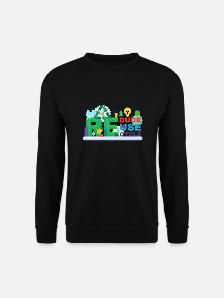 Recycle Réutiliser Renew Rethink Wind Turbine - Wind - Sweat-shirt Unisexe - noir