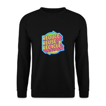 Recycle Reuse Renew Rethink Wind Turbine - Wind - Unisex Sweatshirt - black - Front - Alina (178cm) & Michal (187cm)