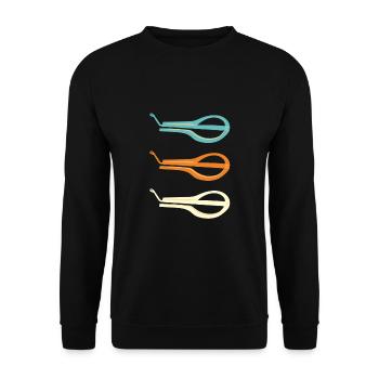 Jew Mouth Harp Jaw Harp Bass - Unisex Sweatshirt - black - Front - Alina (178cm) & Michal (187cm)