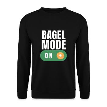 Sesame Bagel New York Jewish Deli - Unisex Pullover - Schwarz - Vorne - Alina (178cm) & Michal (187cm)
