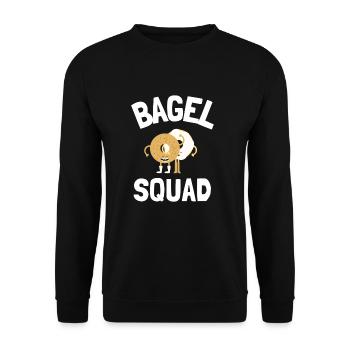 Sesame Bagel New York Jewish Deli - Unisex Pullover - Schwarz - Vorne - Alina (178cm) & Michal (187cm)