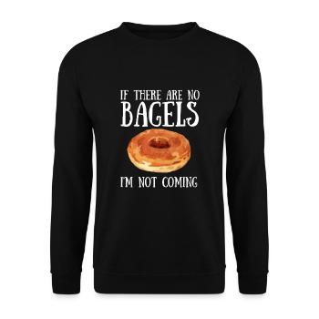 Sesame Bagel New York Jewish Deli - Unisex Pullover - Schwarz - Vorne - Alina (178cm) & Michal (187cm)