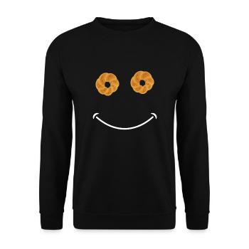 Sesame Bagel New York Jewish Deli - Unisex Pullover - Schwarz - Vorne - Alina (178cm) & Michal (187cm)