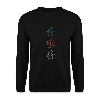 Vintage Film Clapper Director Musical Actor - Unisex Sweatshirt - black - Front - Alina (178cm) & Michal (187cm)