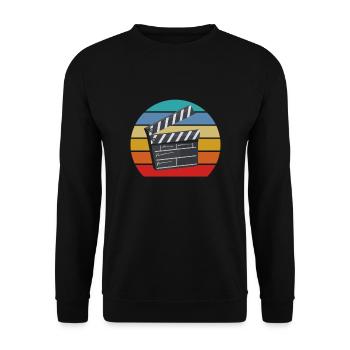 Vintage Film Clapper Director Musical Actor - Unisex Sweatshirt - black - Front - Alina (178cm) & Michal (187cm)