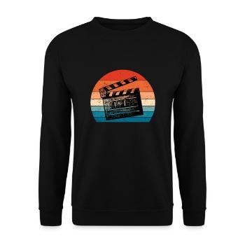 Vintage Film Clapper Director Musical Actor - Unisex Sweatshirt - black - Front - Alina (178cm) & Michal (187cm)