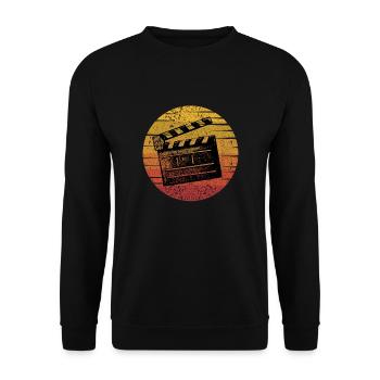 Vintage Film Clapper Director Musical Actor - Unisex Sweatshirt - black - Front - Alina (178cm) & Michal (187cm)