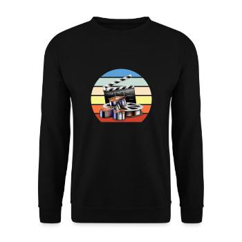 Vintage Film Clapper Director Musical Actor - Unisex Sweatshirt - black - Front - Alina (178cm) & Michal (187cm)