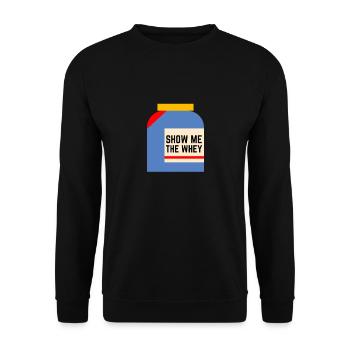 Afficher la poudre de protéine de lactosérum - Sweat-shirt Unisexe - noir - Devant - Alina (178cm) & Michal (187cm)