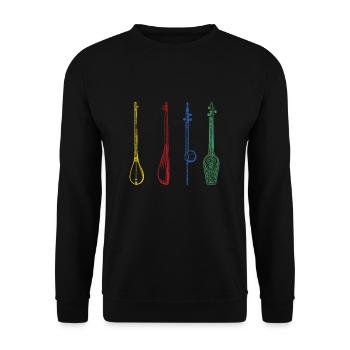 Bouzouki Irlandais Instrument Grec - Sweat-shirt Unisexe - noir - Devant - Alina (178cm) & Michal (187cm)