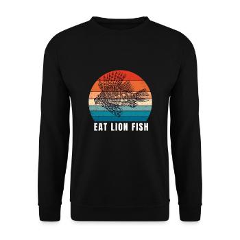 Lionfish Save The Reef Eat Lionfish Spearfishing - Unisex Pullover - Schwarz - Vorne - Alina (178cm) & Michal (187cm)