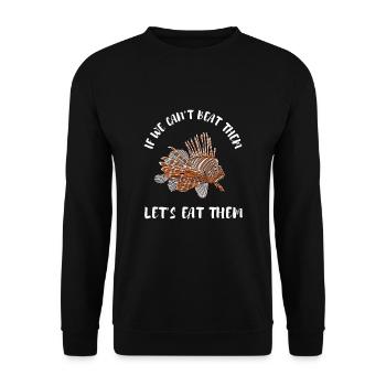 Lionfish Save The Reef Eat Lionfish Spearfishing - Unisex Pullover - Schwarz - Vorne - Alina (178cm) & Michal (187cm)