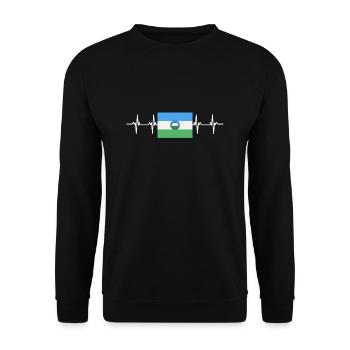 Russian Flag - Kabardino-Balkaria - Unisex Sweatshirt - black - Front - Alina (178cm) & Michal (187cm)