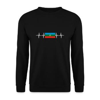 Russian Flag - Karachay-Cherkessia - Unisex Sweatshirt - black - Front - Alina (178cm) & Michal (187cm)