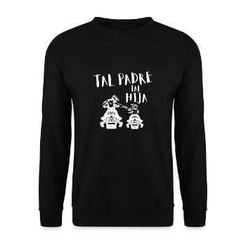 Tel Père Tel Fils Motoneige Cross Sport - Unisex Pullover - Schwarz - Vorne - Alina (178cm) & Michal (187cm)