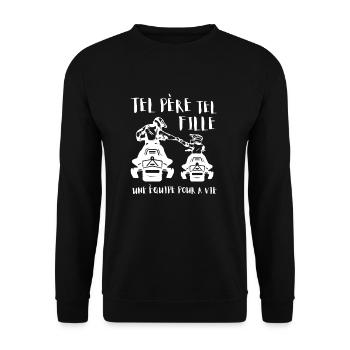 Tel Père Tel Fils Motoneige Cross Sport - Unisex Pullover - Schwarz - Vorne - Alina (178cm) & Michal (187cm)