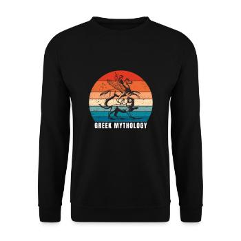Greek Mythology Gods Ancient Greece - Unisex Sweatshirt - black - Front - Alina (178cm) & Michal (187cm)