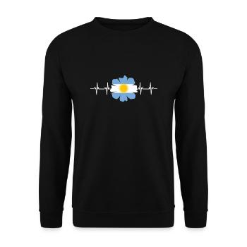 Argentina Flag - Unisex Sweatshirt - black - Front - Alina (178cm) & Michal (187cm)