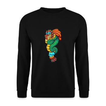 Calendrier aztèque - Quetzalcoatl - Sweat-shirt Unisexe - noir - Devant - Alina (178cm) & Michal (187cm)