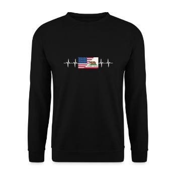 California This Place - Unisex Sweatshirt - black - Front - Alina (178cm) & Michal (187cm)