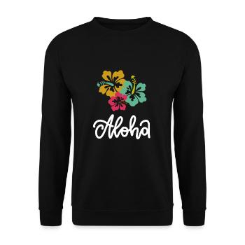 Waikiki Honolulu Island - Unisex Sweatshirt - black - Front - Alina (178cm) & Michal (187cm)