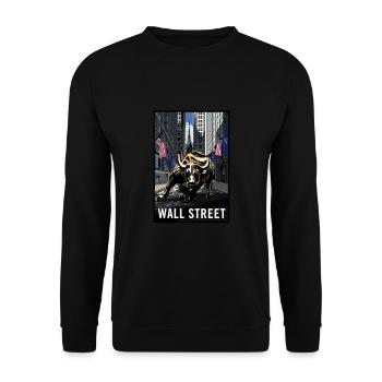 NY Stock Exchange Bull - Unisex Sweatshirt - black - Front - Alina (178cm) & Michal (187cm)
