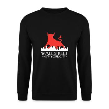 NY Stock Exchange Bull - Unisex Pullover - Schwarz - Vorne - Alina (178cm) & Michal (187cm)