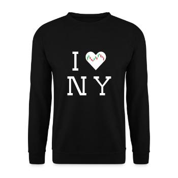 NY Stock Exchange Bull - Unisex Pullover - Schwarz - Vorne - Alina (178cm) & Michal (187cm)