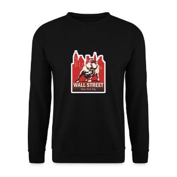 NY Stock Exchange Bull - Unisex Pullover - Schwarz - Vorne - Alina (178cm) & Michal (187cm)