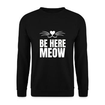 Yoga Cat - Be Here Meow - Unisex Sweatshirt - black - Front - Alina (178cm) & Michal (187cm)