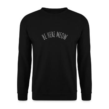 Yoga Cat - Be Here Meow - Unisex Sweatshirt - black - Front - Alina (178cm) & Michal (187cm)