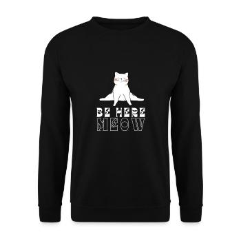 Yoga Cat - Be Here Meow - Unisex Sweatshirt - black - Front - Alina (178cm) & Michal (187cm)
