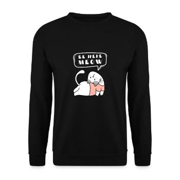 Yoga Cat - Be Here Meow - Unisex Sweatshirt - black - Front - Alina (178cm) & Michal (187cm)