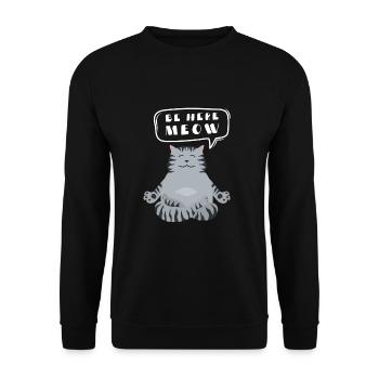 Yoga Cat - Be Here Meow - Unisex Sweatshirt - black - Front - Alina (178cm) & Michal (187cm)