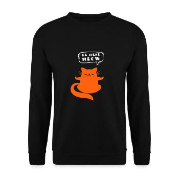 Yoga Cat - Be Here Meow - Unisex Sweatshirt - black - Front - Alina (178cm) & Michal (187cm)