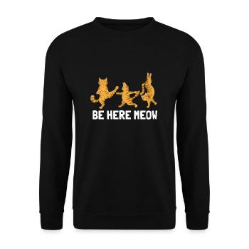 Yoga Cat - Be Here Meow - Unisex Sweatshirt - black - Front - Alina (178cm) & Michal (187cm)