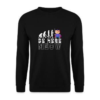 Yoga Cat - Be Here Meow - Unisex Sweatshirt - black - Front - Alina (178cm) & Michal (187cm)