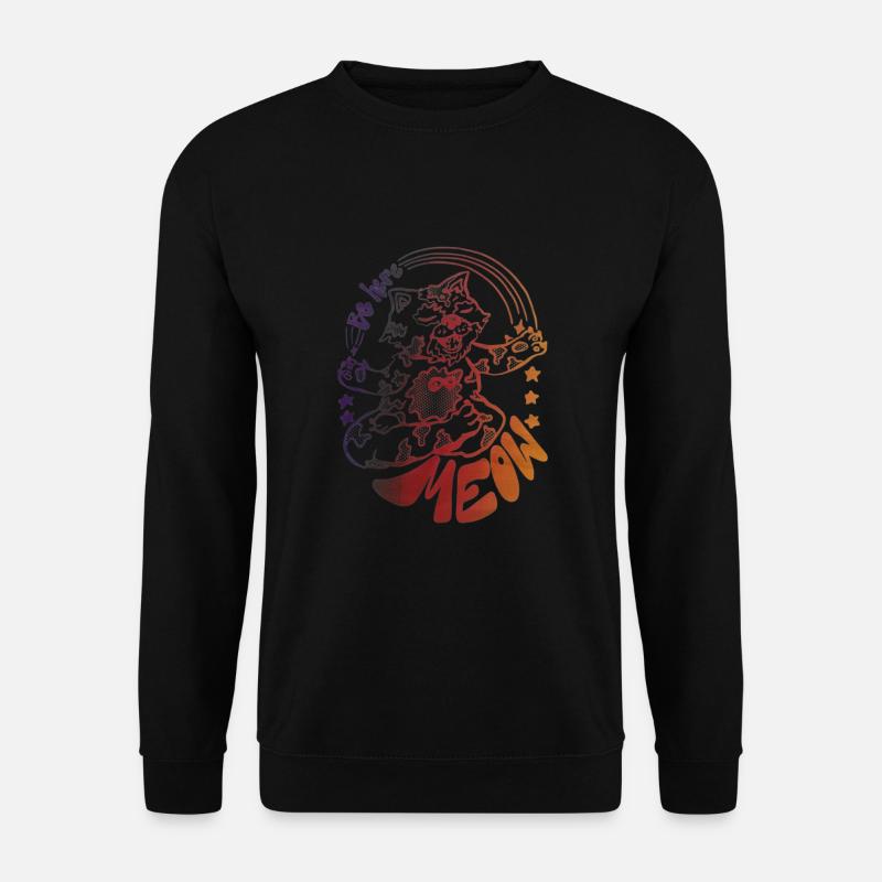 Yoga Cat - Be Here Meow - Unisex Pullover - Schwarz