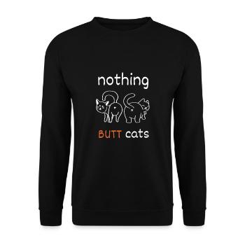 Cat Butthole - Unisex Sweatshirt - black - Front - Alina (178cm) & Michal (187cm)