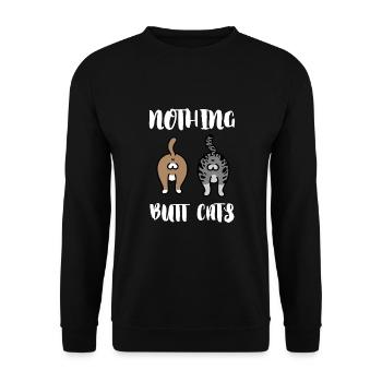 Cat Butthole - Unisex Sweatshirt - black - Front - Alina (178cm) & Michal (187cm)