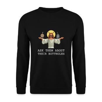 Cat Butthole - Unisex Sweatshirt - black - Front - Alina (178cm) & Michal (187cm)