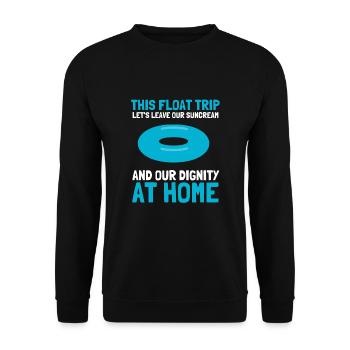 Summer Float Trip River Tube Tubing - Unisex Sweatshirt - black - Front - Alina (178cm) & Michal (187cm)