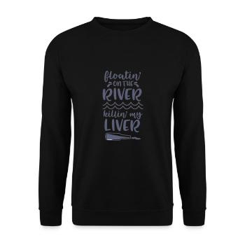 Summer Float Trip River Tube Tubing - Unisex Sweatshirt - black - Front - Alina (178cm) & Michal (187cm)