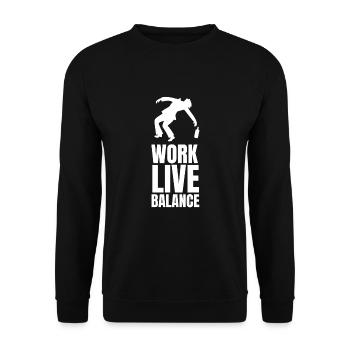 This job makes me drink - Unisex Sweatshirt - black - Front - Alina (178cm) & Michal (187cm)