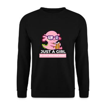 Reading For Girls - Just a girl in love with her - Unisex Sweatshirt - black - Front - Alina (178cm) & Michal (187cm)