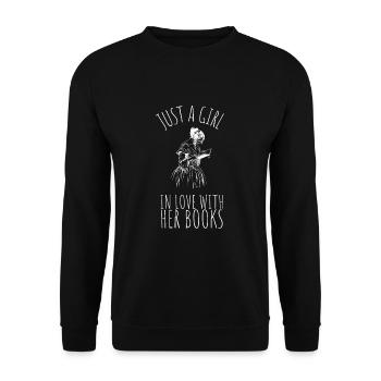 Reading For Girls - Just a girl in love with her - Unisex Sweatshirt - black - Front - Alina (178cm) & Michal (187cm)
