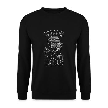 Reading For Girls - Just a girl in love with her - Unisex Sweatshirt - black - Front - Alina (178cm) & Michal (187cm)