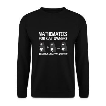 Cat Owner - My cat thinks I'm awesome - Unisex Sweatshirt - black - Front - Alina (178cm) & Michal (187cm)